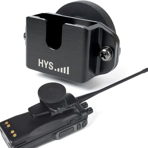 HYS Magnetic with Belt Clip/Round Knob Holder for Handheld CB Radio&Romote Speaker Mic, Mount with Quick Release Clamp for Gym Equipment, Car Dashboard with Metal Plate, or Flat Steel Surfaces in Saudi Arabia