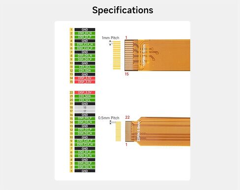3PCS DSI FPC Flexible Cable Compatible with Raspberry Pi 5 to Connecting DSI Display, FPC Cable with Bends 15pin to 22pin, 12CM/0.39FT Length in Saudi Arabia