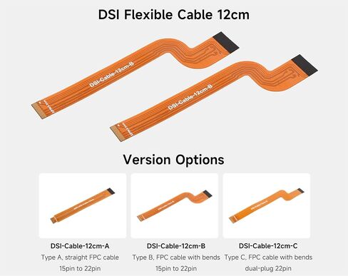 3PCS DSI FPC Flexible Cable Compatible with Raspberry Pi 5 to Connecting DSI Display, FPC Cable with Bends 15pin to 22pin, 12CM/0.39FT Length in Saudi Arabia