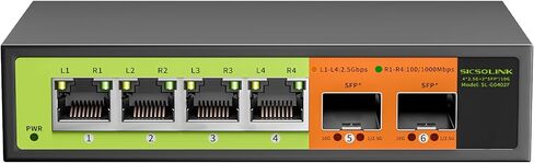 8 Port 10G Ethernet Switch Unmanaged,with 6*10gb RJ45 Ports,2*10gb SFP+ Ports,10Gbps Network Switch，Desktop or 19-inch Rack Mount,Plug and Play Suitable for 10G NAS,WiFi 7 Router and Gaming PC. in Saudi Arabia