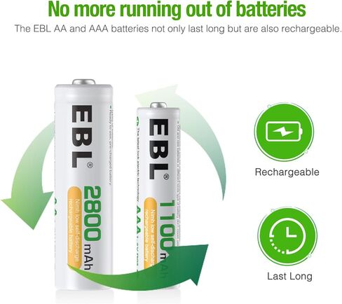EBL Universal Smart Battery Charger with Purple Super Power Battery Box Include : 12 AA Batteries + 8 AAA Batteries +2pcs C/D Adapters in Saudi Arabia