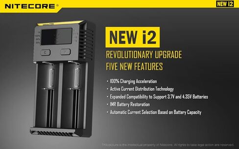 Nitecore i2 شاحن عالمي ثنائي القناة لبطارية 18650 16340 AAA AA ليثيوم أيون/NiMH in Saudi Arabia