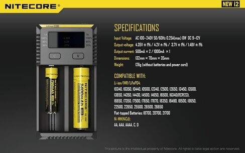 Nitecore i2 شاحن عالمي ثنائي القناة لبطارية 18650 16340 AAA AA ليثيوم أيون/NiMH in Saudi Arabia