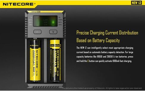 Nitecore i2 شاحن عالمي ثنائي القناة لبطارية 18650 16340 AAA AA ليثيوم أيون/NiMH in Saudi Arabia