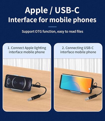 OTG Adapter Cable USB A Female to USB C Lightning Male Type 3.0 Converter Dongle Compatible for Samsung for Apple for iPhone 15 Pro Max Plus for iPad Pro Air 14 13 11 12 X 8 7 in Saudi Arabia