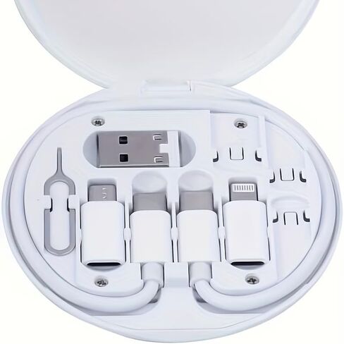 1Pc Multi USB- Adapter Cable Kit with USB-A/C to C/Micro-USB Converters, Adapter Box, Phone Holder & Ejector Pin Charging Station for Smartphones, Tablets, Cameras, External Drives in Saudi Arabia