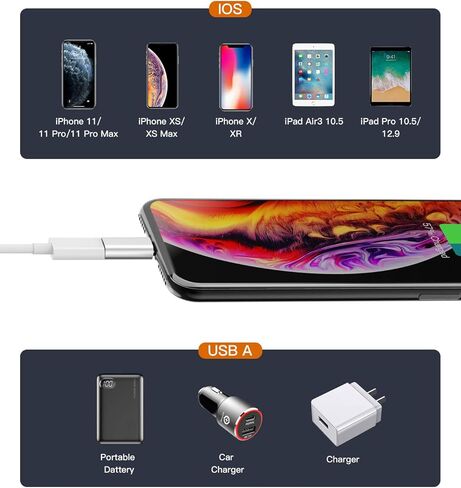 محول شاحن USB C إلى Lightning (3 حزم) لـ Apple MFI معتمد لهاتف iPhone 14 13 Type-C أنثى جاك كابل شحن مقبس كابل توصيل البرق PD ملحقات محول بيانات شاحن لمحول iPad in Saudi Arabia