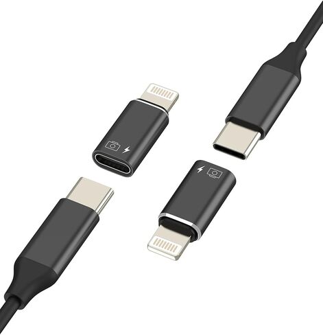 محول USB C Audio OTG أنثى إلى Lightning Male (2 حزمة) لمحول iPhone 14 لجهاز iPad من النوع C كابل جاك موصل البيانات محول سماعات الرأس من النوع C قارئ بطاقة لوحة المفاتيح محول الكاميرا in Saudi Arabia