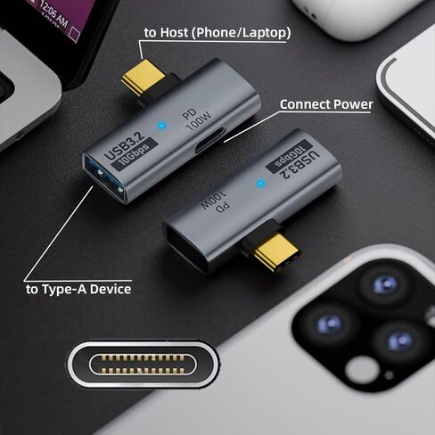 USBC إلى OTG 10Gbps 100W متوافق مع Motorola Moto Edge 60 Neo يسمح بتخزين USB 3.2 كامل، والملحقات، ولوحة المفاتيح، والماوس، ولوحة الألعاب، + المزيد والشحن السريع في نفس الوقت in Kuwait