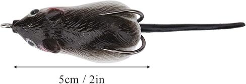 2 * 0.79in Rat Bait, Rubber Rats Lure, Dark Grey Two Hooks Rat Fishing Lures Suitable for Fishing Bass Trout Pike in Saudi Arabia
