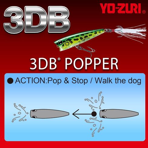 YO-Zuri 3DB Popper Floating Bath Lure 75mm Color: Matte Ghost Smelt in Saudi Arabia