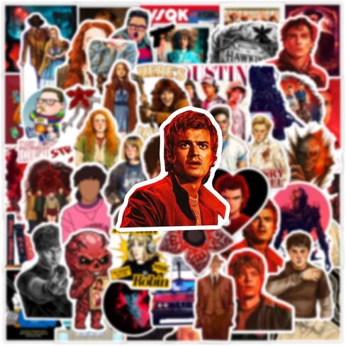 مجموعة ملصقات مكونة من 5 ملصقات من Stranger Things - 60 قطعة من ملصقات أفلام الفينيل المقاومة للماء لأجهزة الكمبيوتر المحمولة وزجاجات المياه وألواح التزلج وأجهزة الكمبيوتر المحمولة والهواتف - للأطفال والمراهقين والفتيات والأولاد والمعجبين والطلاب in Saudi Arabia