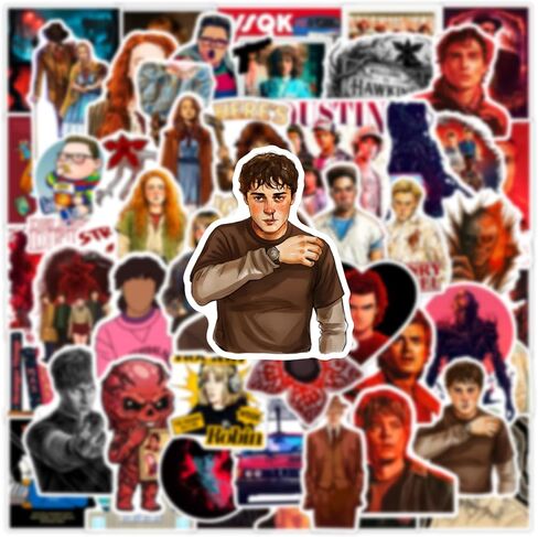 مجموعة ملصقات مكونة من 5 ملصقات من Stranger Things - 60 قطعة من ملصقات أفلام الفينيل المقاومة للماء لأجهزة الكمبيوتر المحمولة وزجاجات المياه وألواح التزلج وأجهزة الكمبيوتر المحمولة والهواتف - للأطفال والمراهقين والفتيات والأولاد والمعجبين والطلاب in Saudi Arabia