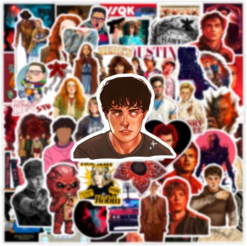 مجموعة ملصقات مكونة من 5 ملصقات من Stranger Things - 60 قطعة من ملصقات أفلام الفينيل المقاومة للماء لأجهزة الكمبيوتر المحمولة وزجاجات المياه وألواح التزلج وأجهزة الكمبيوتر المحمولة والهواتف - للأطفال والمراهقين والفتيات والأولاد والمعجبين والطلاب in Saudi Arabia
