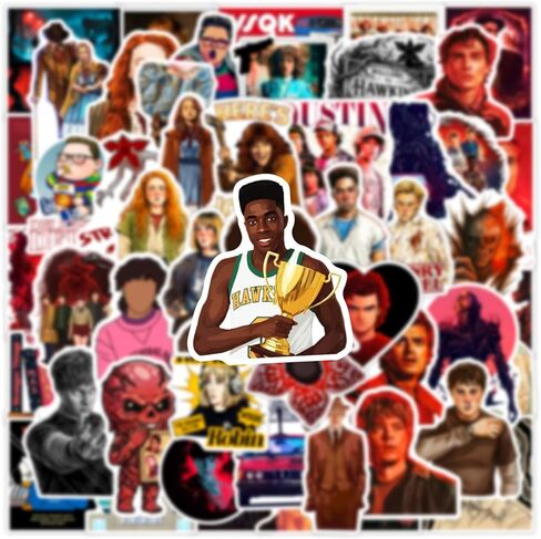 مجموعة ملصقات مكونة من 5 ملصقات من Stranger Things - 60 قطعة من ملصقات أفلام الفينيل المقاومة للماء لأجهزة الكمبيوتر المحمولة وزجاجات المياه وألواح التزلج وأجهزة الكمبيوتر المحمولة والهواتف - للأطفال والمراهقين والفتيات والأولاد والمعجبين والطلاب in Saudi Arabia