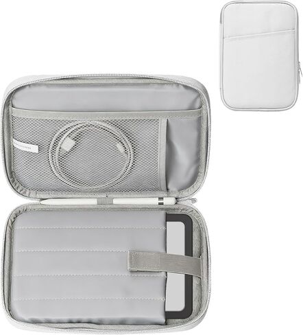Tablet Sleeve for Durobo Krono 6.13 inch,360° All-Round Nylon Protective Bag,Front Storage Bag,Water-Resistant, Pen Slot,White in Saudi Arabia