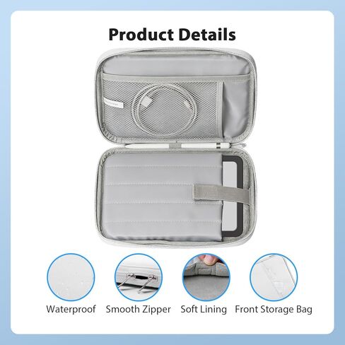 Tablet Sleeve for Durobo Krono 6.13 inch,360° All-Round Nylon Protective Bag,Front Storage Bag,Water-Resistant, Pen Slot,White in Saudi Arabia