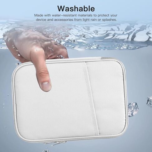 Tablet Sleeve for Durobo Krono 6.13 inch,360° All-Round Nylon Protective Bag,Front Storage Bag,Water-Resistant, Pen Slot,White in Saudi Arabia