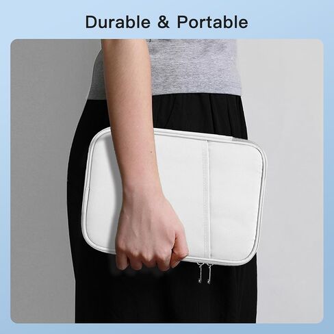 Tablet Sleeve for Durobo Krono 6.13 inch,360° All-Round Nylon Protective Bag,Front Storage Bag,Water-Resistant, Pen Slot,White in Saudi Arabia