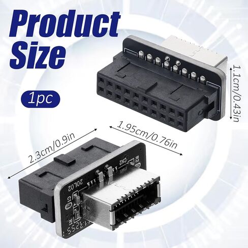 محول اللوحة الأمامية USB عمودي USB 3.1 Type-E Key-A إلى USB-3.0 20Pin رأس محول USB-C رأس محول 20 إلى 19 دبوس بطاقة توسيع 19/20Pin رؤوس محولات للوحة الأم من النوع C in Saudi Arabia