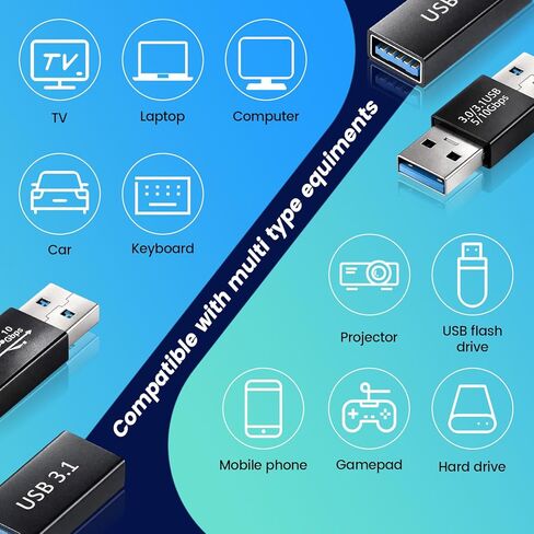USB to USB Adapter 4 Kinds of USB3.0 Apters Kit USB-3.0-Type C Converter USB3.0 Female to Male Male-Males and Female-Female Connector Extension Coupler Connector Converts High Speed Convert (5 Pack) in Saudi Arabia