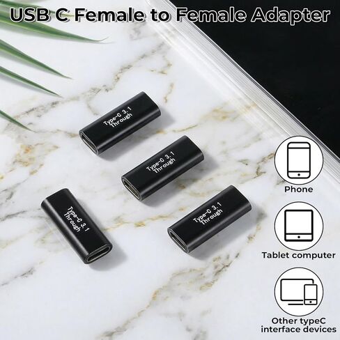 5 Pack USB C Female to Female Adapter USB C Extender Coupler 10Gbps 100W, 8K@60Hz Video in Saudi Arabia