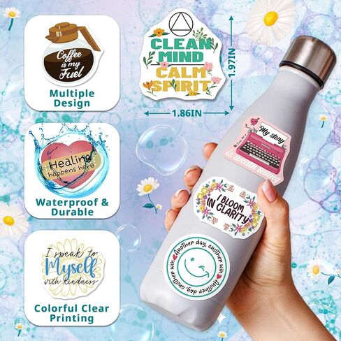 200PCS Sober Stickers, Inspirational Sobriety Recovery Vinyl Stickers for Laptop Water Bottle Planner Journal Luggage, Sober Decals for Women Men Adults in Saudi Arabia