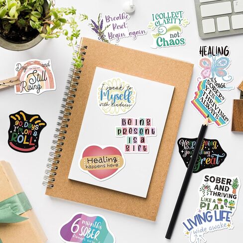 200PCS Sober Stickers, Inspirational Sobriety Recovery Vinyl Stickers for Laptop Water Bottle Planner Journal Luggage, Sober Decals for Women Men Adults in Saudi Arabia