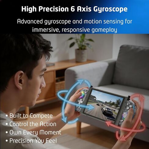 LuminaGear Wireless Controller for Switch and Switch 2, Gamepad with Magnetic Charging Adapters Included, Bluetooth, RGB Transparent Controller, 6 Axis Gyro, Turbo Function, Dual Vibration Gaming Controller in Saudi Arabia