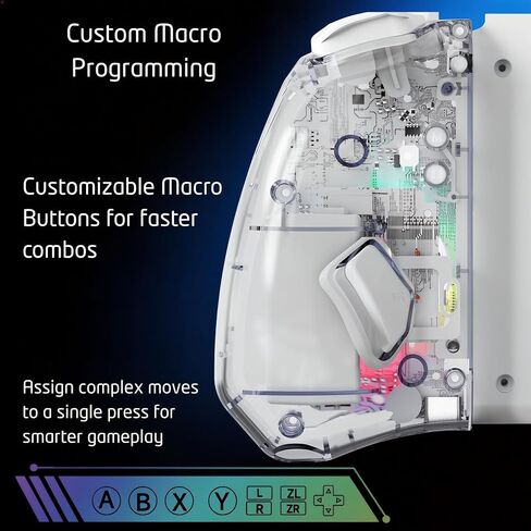 LuminaGear Wireless Controller for Switch and Switch 2, Gamepad with Magnetic Charging Adapters Included, Bluetooth, RGB Transparent Controller, 6 Axis Gyro, Turbo Function, Dual Vibration Gaming Controller in Saudi Arabia