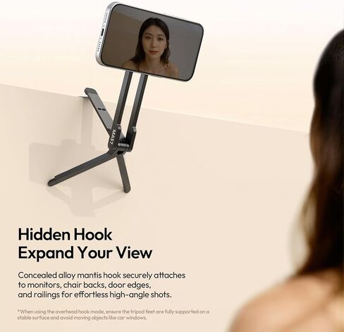 ULANZI Phone Tripod for Magsafe, Cell Phone Stand N52 Strong Magnet Foldable Hook for iPhone 17 16 15 Pro Max, Adjustable Mini Tripod Magnetic Phone Tripod for Vlog Travel Essential Accessories, Black in Saudi Arabia