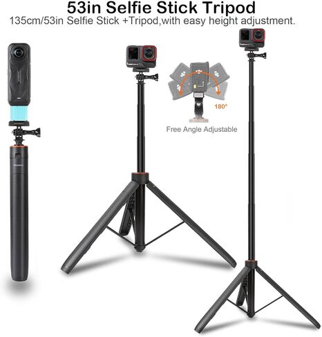 for Insta360 AcePro 2/X5 53'' Selfie Stick Tripod, Magnetic Quick Release Adapter 135cm Selfie Stick Extended Pole Handle Grip for Insta360 X5/AcePro 2, Table Desk Tripod for X5 Accessories in Saudi Arabia