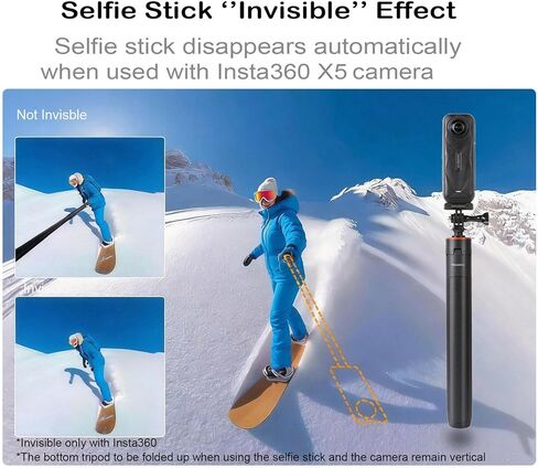 for Insta360 AcePro 2/X5 53'' Selfie Stick Tripod, Magnetic Quick Release Adapter 135cm Selfie Stick Extended Pole Handle Grip for Insta360 X5/AcePro 2, Table Desk Tripod for X5 Accessories in Saudi Arabia