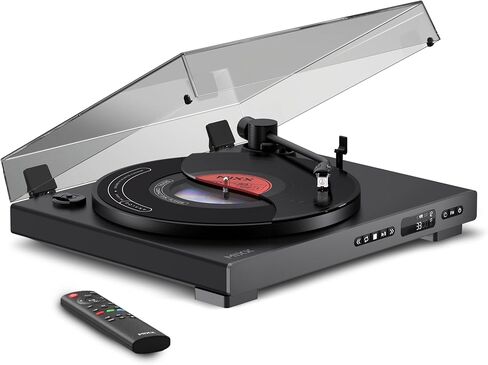 MIXX Analog Plus 2-in-1 Vinyl Record Player & CD Player with Remote – Fully Automatic Turntable, Bluetooth Transmitter, AUX Output, Slim Upgrade Music System (No Speakers) (White) in Saudi Arabia