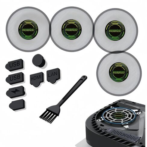 Zunbur PS5 Dust Plug Set with Cleaning Brush, Universal Fit for PS5 Pro/PS5 Slim Disc & Digital Versions, 7-in-1 Anti-Dust Protection Kit for PlayStation 5 in Saudi Arabia