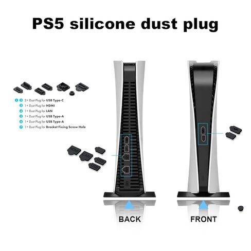 Zunbur PS5 Dust Plug Set with Cleaning Brush, Universal Fit for PS5 Pro/PS5 Slim Disc & Digital Versions, 7-in-1 Anti-Dust Protection Kit for PlayStation 5 in Saudi Arabia