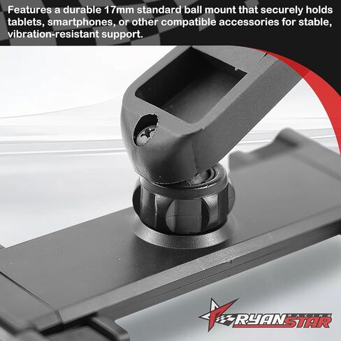 RYANSTAR RACING Ball Mount Seat Back Anchor Compatible with Rivian R1T & R1S Behind Driver or Passenger Seat, 17mm Ball Mount with Tablet Clamp in Saudi Arabia