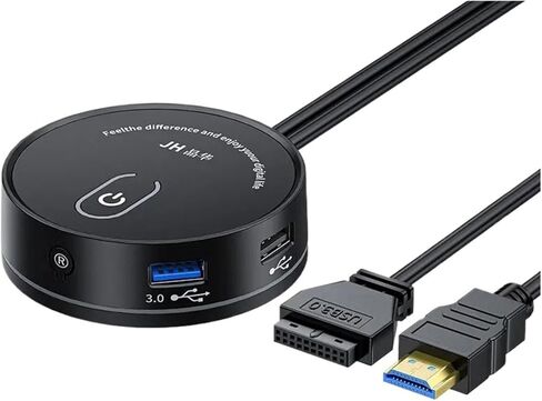 Computer Desktop Switch Internet Cafe Universal USB3.0 Audio Home External Power Extension Button(Inner USB no Audio) in Saudi Arabia