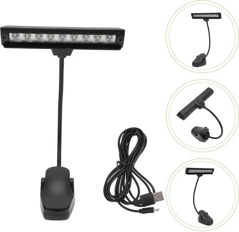USB Rechargeable LED Music Stand Clip Light, Small Adjustable Reading Lamp for Piano and Guitar, Foldable Bedside Table Lamp for Musicians in Saudi Arabia