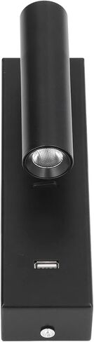 مصباح قراءة LED مثبت على الحائط من Qinlorgo، مصابيح إضاءة حائط بمنفذ USB، رأس قابل للتدوير من سبائك الألومنيوم مع سطوع قابل للتعديل، مثالي لغرفة النوم الداخلية in Saudi Arabia