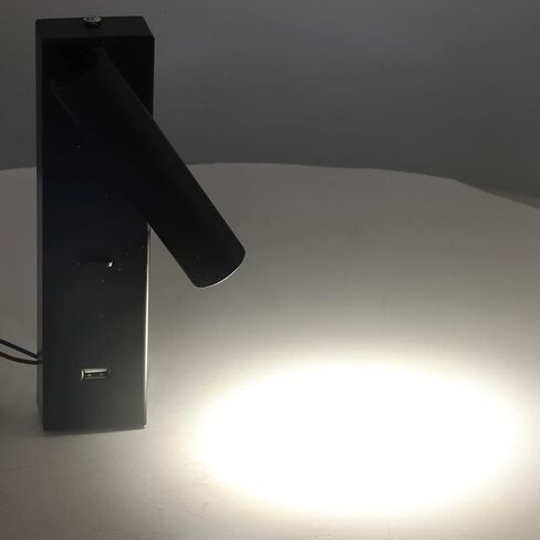 مصباح قراءة LED مثبت على الحائط من Qinlorgo، مصابيح إضاءة حائط بمنفذ USB، رأس قابل للتدوير من سبائك الألومنيوم مع سطوع قابل للتعديل، مثالي لغرفة النوم الداخلية in Saudi Arabia
