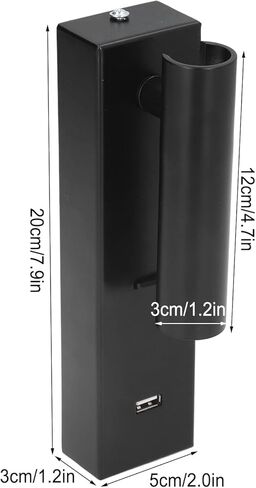 مصباح قراءة LED مثبت على الحائط من Qinlorgo، مصابيح إضاءة حائط بمنفذ USB، رأس قابل للتدوير من سبائك الألومنيوم مع سطوع قابل للتعديل، مثالي لغرفة النوم الداخلية in Saudi Arabia