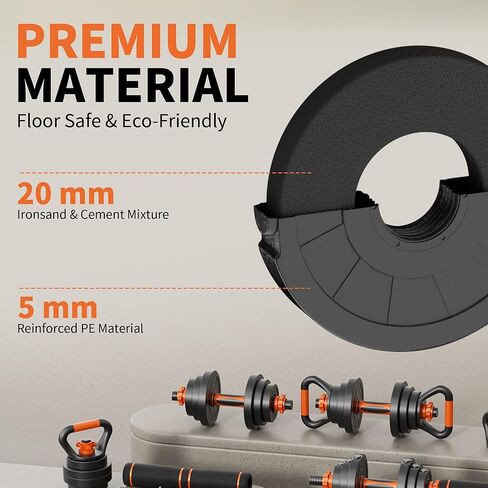 VTORY Adjustable Weights Dumbbell Set, 20/70/90lbs Free Weights Set with Connector, 4 in1 Dumbbells Set Used as Barbell, Kettlebells, Push up Stand, Weight Set for Home Gym Suitable Men/Women in Saudi Arabia
