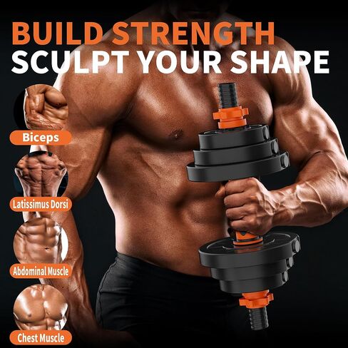 VTORY Adjustable Weights Dumbbell Set, 20/70/90lbs Free Weights Set with Connector, 4 in1 Dumbbells Set Used as Barbell, Kettlebells, Push up Stand, Weight Set for Home Gym Suitable Men/Women in Saudi Arabia