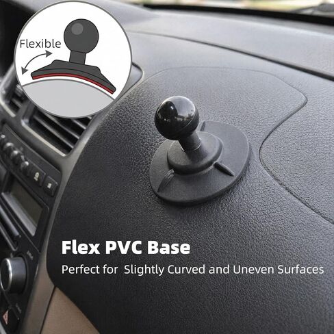 1" Ball Adhesive Base Compatible with RAM Mounts B Size Double Socket Arm, Flexible Adhesive Mount for Motorcycle Gas Tank & Car Dashboard - GPS Phone Holder Accessories in Saudi Arabia
