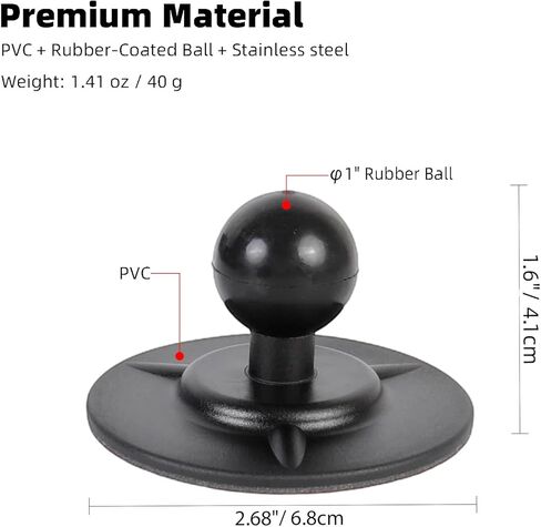1" Ball Adhesive Base Compatible with RAM Mounts B Size Double Socket Arm, Flexible Adhesive Mount for Motorcycle Gas Tank & Car Dashboard - GPS Phone Holder Accessories in Saudi Arabia