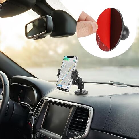 1" Ball Adhesive Base Compatible with RAM Mounts B Size Double Socket Arm, Flexible Adhesive Mount for Motorcycle Gas Tank & Car Dashboard - GPS Phone Holder Accessories in Saudi Arabia