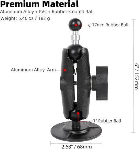 Flexible Adhesive Mount for Garmin GPS, 17mm (0.67") Ball Mount Dashboard Windshield Car Holder Compatible with 17mm Swivel Ball Mounting Phone Holder in Saudi Arabia