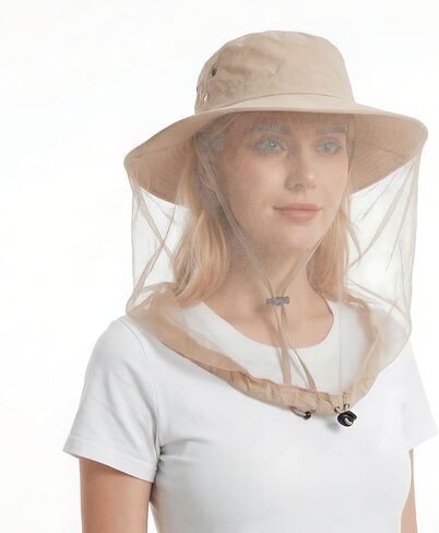 Mosquito Head Net Hat, Gardening Bug Hats with Netting, Sun Boonie Bucket Hat for Beekeeping Fishing Hiking in Saudi Arabia