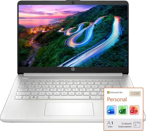 HP Business Laptop with Microsoft Office 365, 8GB RAM, 64GB SSD, Intel Processor, White | No Mouse, Fast Response, Long Battery Life Laptop in Saudi Arabia